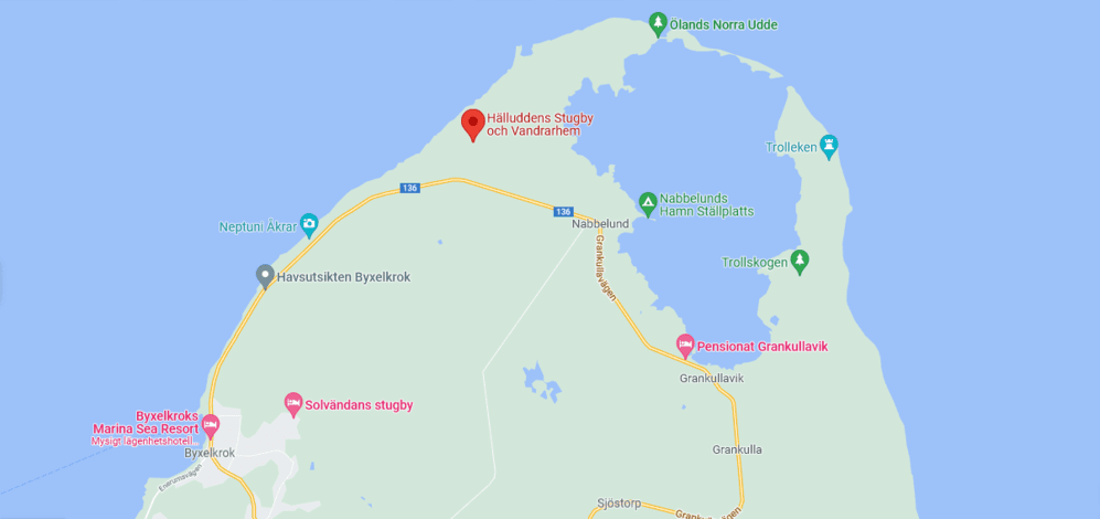 Hälluddens Stugby och Vandrarhem, karta